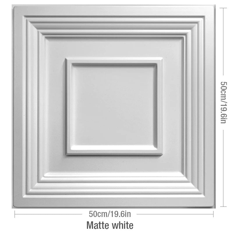 4 Stück 50 cm Holzmaserung 3D-Stereo-Wandpaneel Diamant Nicht selbstklebender Fliesen-Wandaufkleber wasserdichtes Wohnzimmer Badezimmer-Tapetenpapier