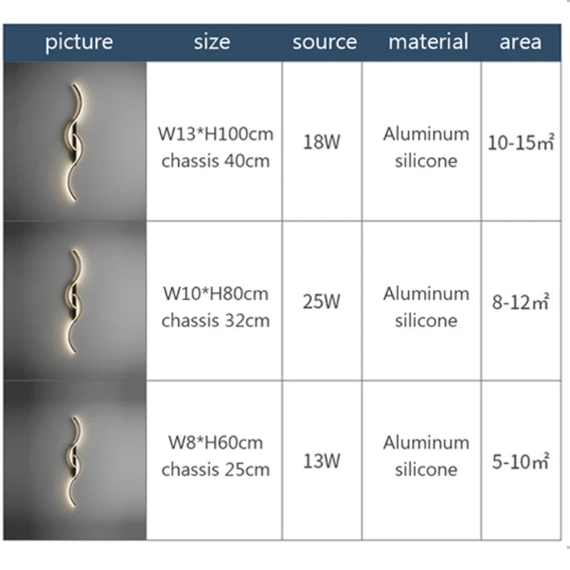 LED Wall Lamp Smart Remote Control Bedroom Bedside Living Room Staircases 60/80/100/120CM Led Home Lighting Wall Sconces Lustre