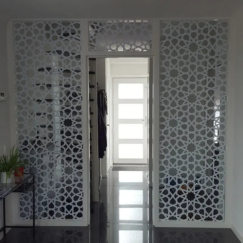 12 Stück/1 m2 arabische islamische muslimische Sterne Mond Dekor Relief Art 3D Wandpaneel nicht klebende 3D Wandaufkleber Wohnzimmer Home Decor
