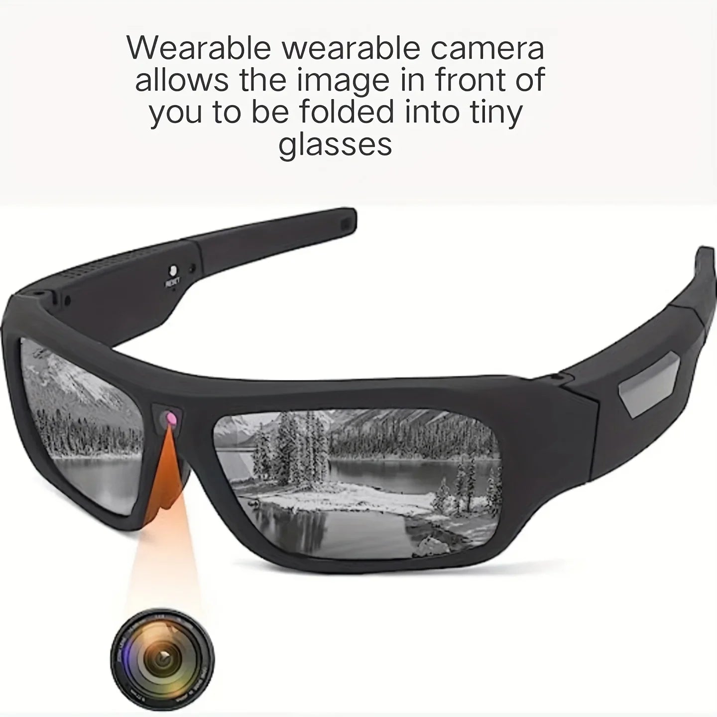 4K HD-Kamerobrille, Video-Smart-Brille, Mini-Kamera für den Außenbereich, Kamera für den menschlichen Körper, Fahrrad-Recorder-Kamera, geeignet zum Radfahren