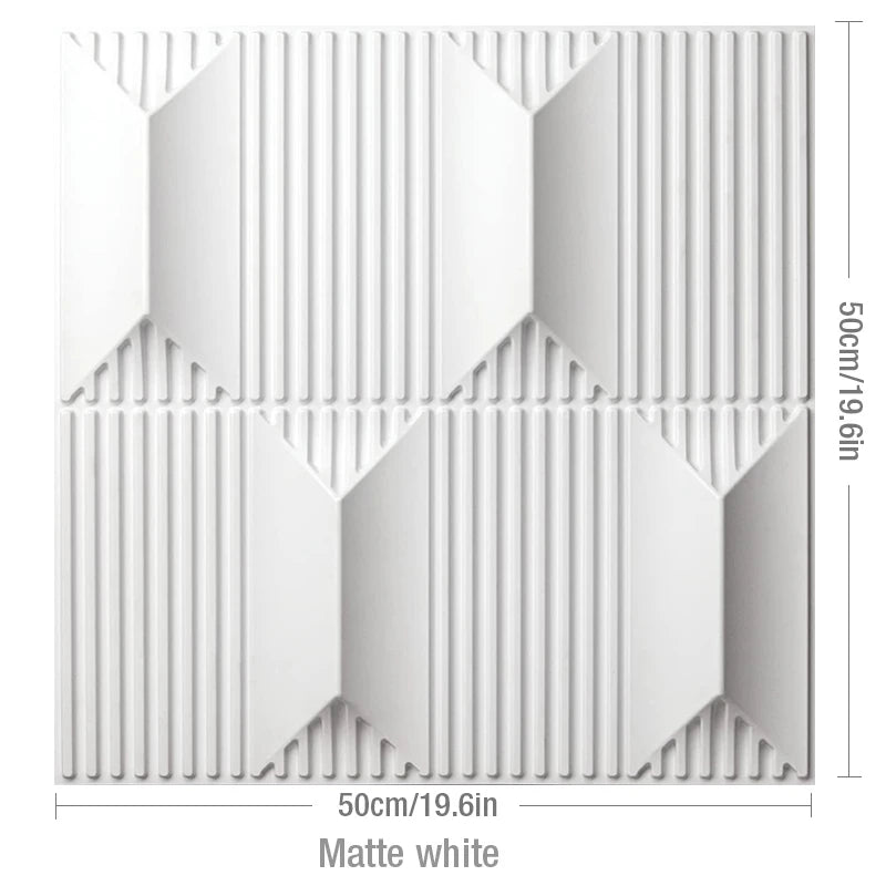 4 Stück 50 cm Holzmaserung 3D-Stereo-Wandpaneel Diamant Nicht selbstklebender Fliesen-Wandaufkleber wasserdichtes Wohnzimmer Badezimmer-Tapetenpapier