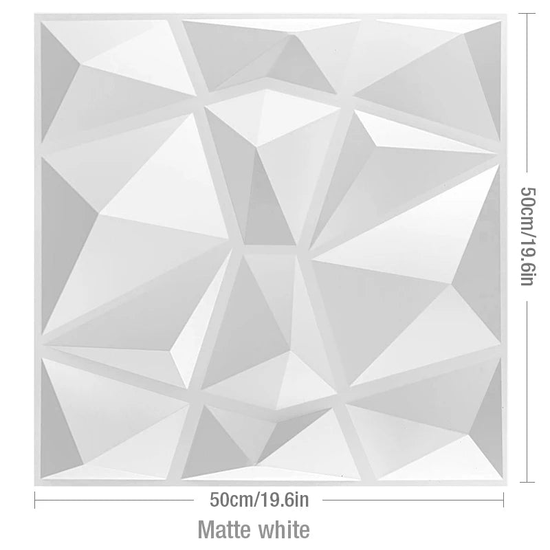 4 Stück 50 cm Holzmaserung 3D-Stereo-Wandpaneel Diamant Nicht selbstklebender Fliesen-Wandaufkleber wasserdichtes Wohnzimmer Badezimmer-Tapetenpapier