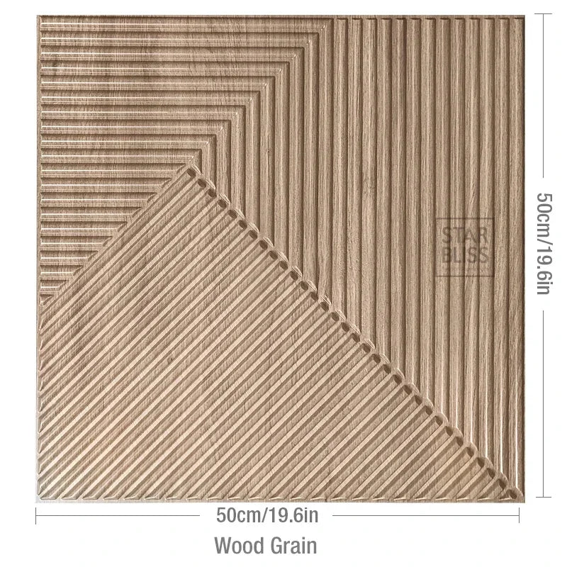 Packung mit 12 Stück / 3 m2 3D-Wanddekoration, Holzmaserung, Lattenwandpaneel, 3D-Rillenstruktur, Panel, Fliesen, Wohnzimmer, Wandaufkleber, wasserdicht