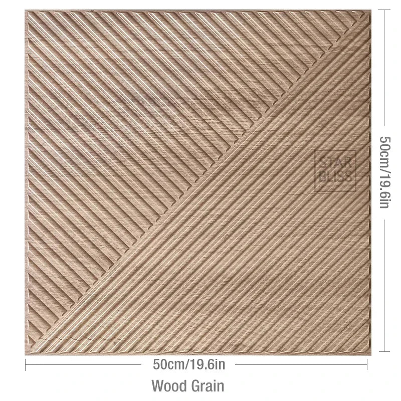 Packung mit 12 Stück / 3 m2 3D-Wanddekoration, Holzmaserung, Lattenwandpaneel, 3D-Rillenstruktur, Panel, Fliesen, Wohnzimmer, Wandaufkleber, wasserdicht