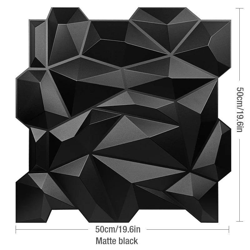 4 Stück 50 cm Holzmaserung 3D-Stereo-Wandpaneel Diamant Nicht selbstklebender Fliesen-Wandaufkleber wasserdichtes Wohnzimmer Badezimmer-Tapetenpapier