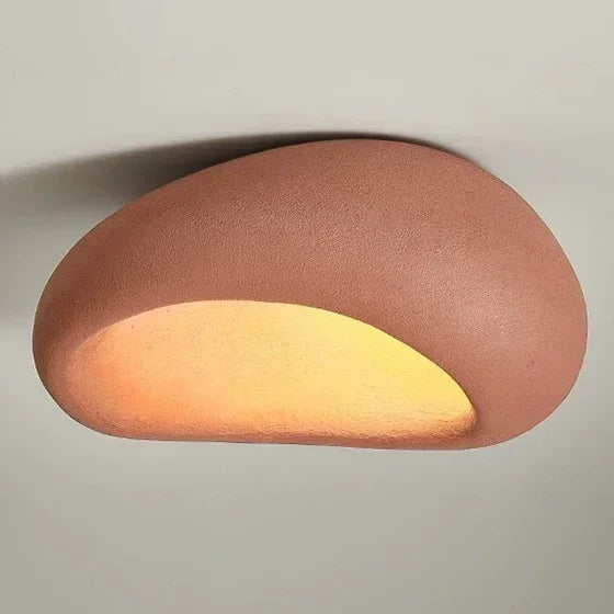 Japanische Wabi Sabi-Deckenleuchte aus Kunstharz, oberflächenmontiertes LED-Downlight mit austauschbarer E27-Glühbirne für Schlafzimmer, Wohnzimmer, Esszimmer