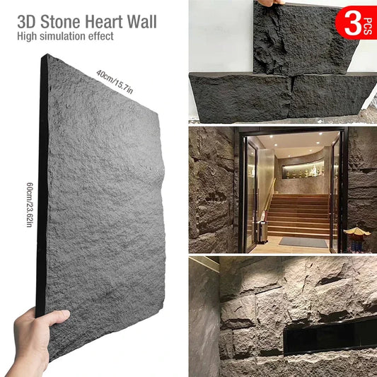 60x40cm hohe Simulation Stein 3D Wandaufkleber Stein Ziegel Tapete Wandverkleidung Wohnzimmer Raute 3D Wandpaneel Form Fliesen