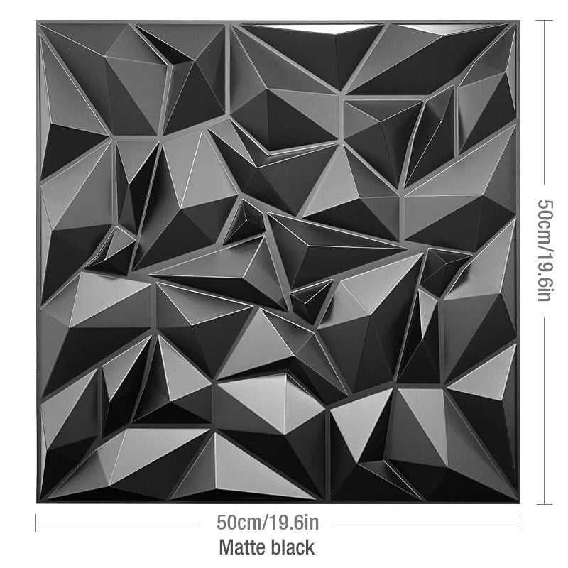 4 Stück 50 cm Holzmaserung 3D-Stereo-Wandpaneel Diamant Nicht selbstklebender Fliesen-Wandaufkleber wasserdichtes Wohnzimmer Badezimmer-Tapetenpapier