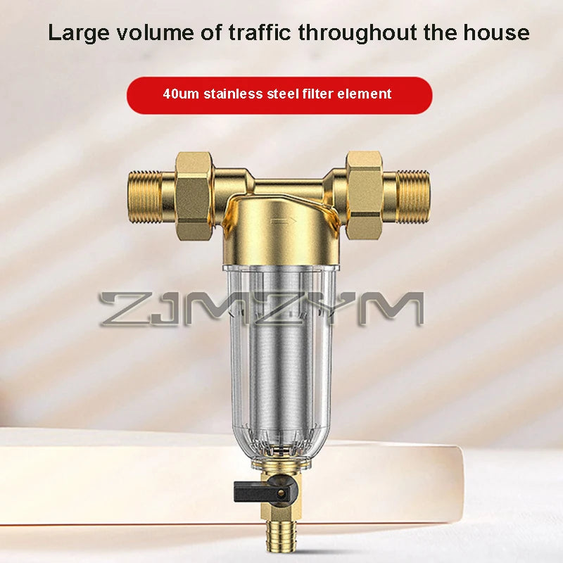 2700 l/h wiederverwendbarer Vorsediment-Wasserfilter für das ganze Haus, 40 Mikron, Wasser-Vorfiltersystem, Wasserhähne-Frontreiniger