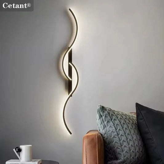 LED Wall Lamp Smart Remote Control Bedroom Bedside Living Room Staircases 60/80/100/120CM Led Home Lighting Wall Sconces Lustre
