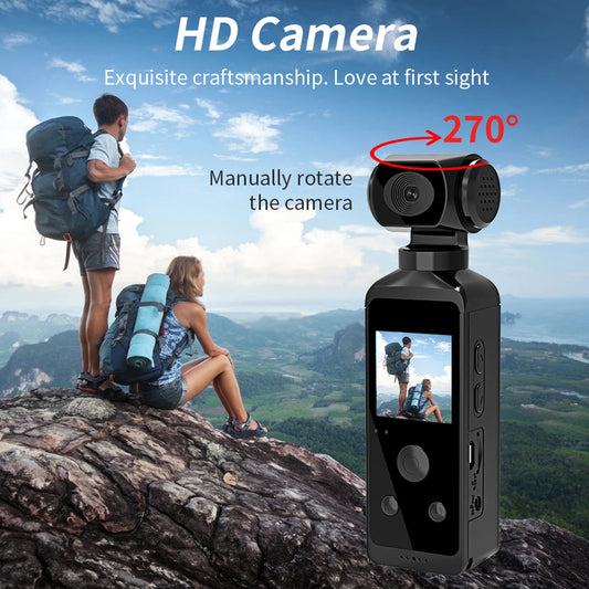 4K HD Action Camera 270 Rotatable Wifi Mini Sports Camera with Waterproof Case for Bicycle Motorcycle Sports DV Driver Recorder