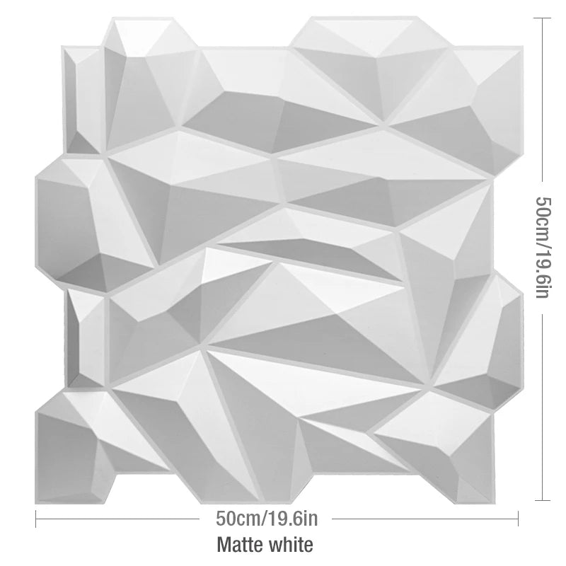 4 Stück 50 cm Holzmaserung 3D-Stereo-Wandpaneel Diamant Nicht selbstklebender Fliesen-Wandaufkleber wasserdichtes Wohnzimmer Badezimmer-Tapetenpapier