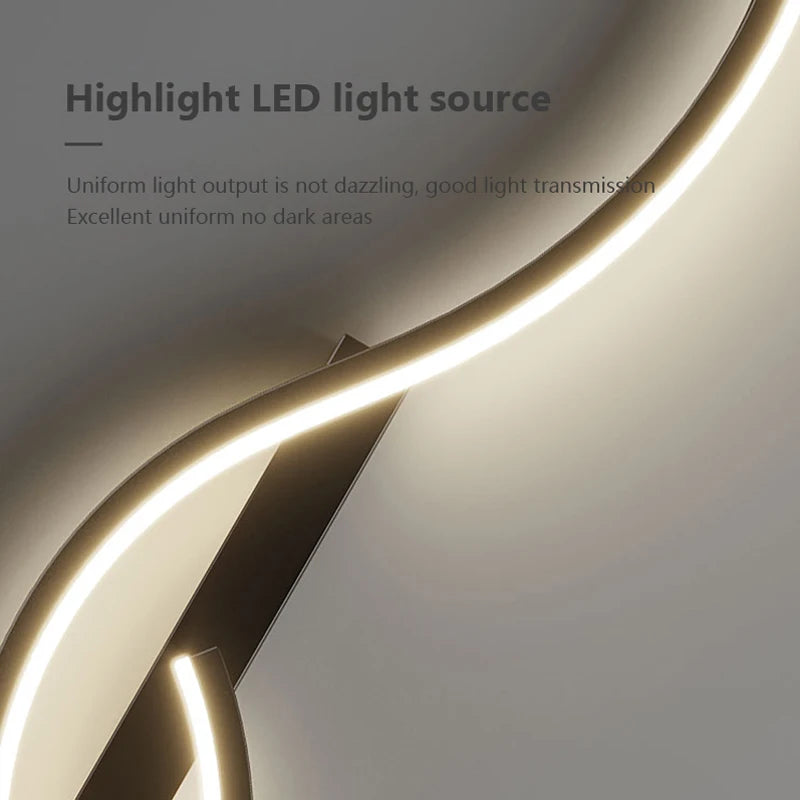 LED Wall Lamp Smart Remote Control Bedroom Bedside Living Room Staircases 60/80/100/120CM Led Home Lighting Wall Sconces Lustre