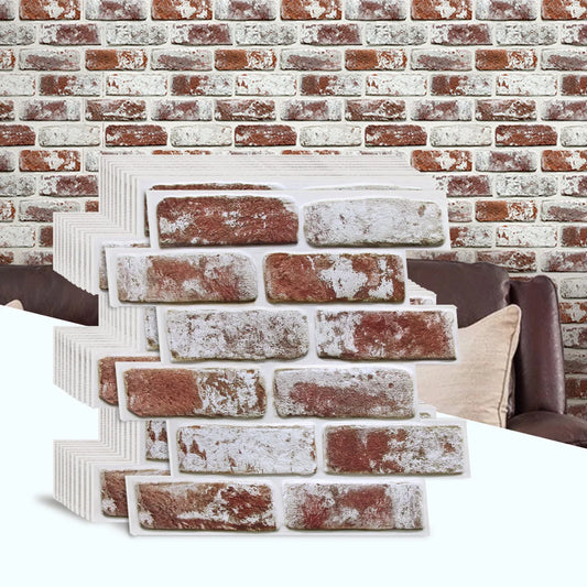 20PCS 3D Self-adhesive Faux Brick Wall Panels, 30cm × 30cm – Waterproof, for Bathroom & Kitchen, Decorative Wall Panels