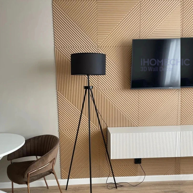 4 Stück 50 cm Holzmaserung 3D-Stereo-Wandpaneel Diamant Nicht selbstklebender Fliesen-Wandaufkleber wasserdichtes Wohnzimmer Badezimmer-Tapetenpapier
